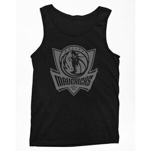 NEW Dallas Mavericks Tonal Monochrome Shield Logo Tank Top BLACKOUT